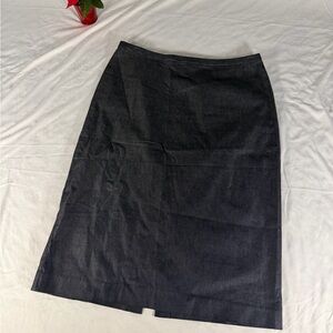 Brooks Brothers Womens Size 10 Skirt Solid Gray Zip Up Knee Length Pencil Slit